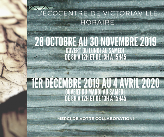 horaire écocentre