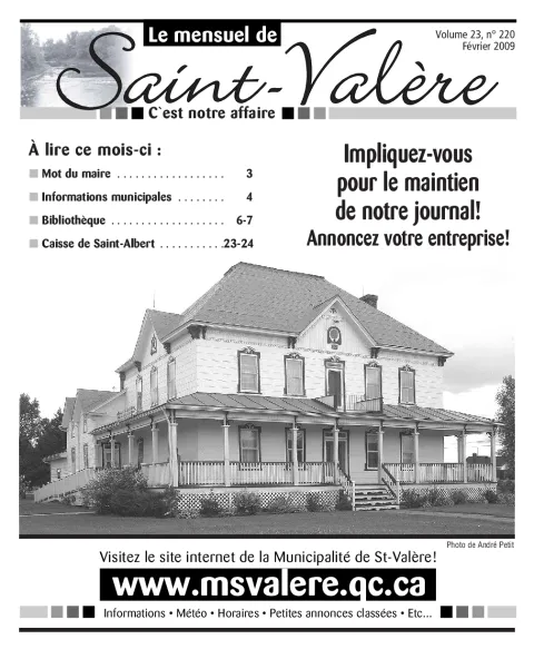 Le Mensuel de Saint-Valère Février 2009