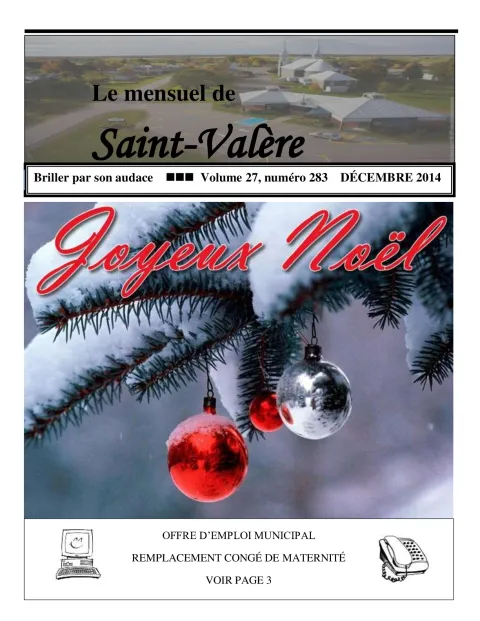 Le Mensuel de Saint-Valère Décembre 2014