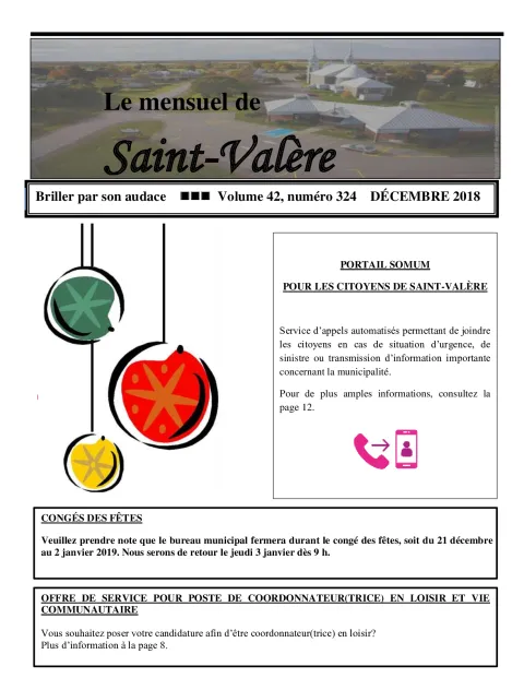 Le mensuel de Saint-Valère