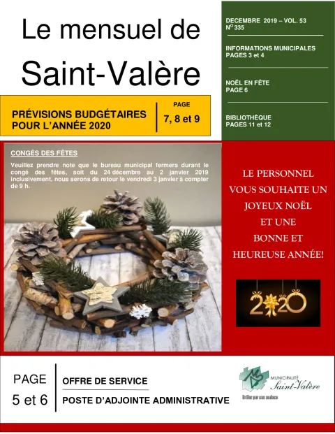 Le mensuel de Saint-Valère