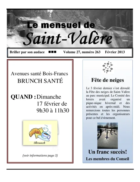 Le Mensuel de Saint-Valère Février 2013