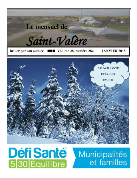 Le Mensuel de Saint-Valère Janvier 2015