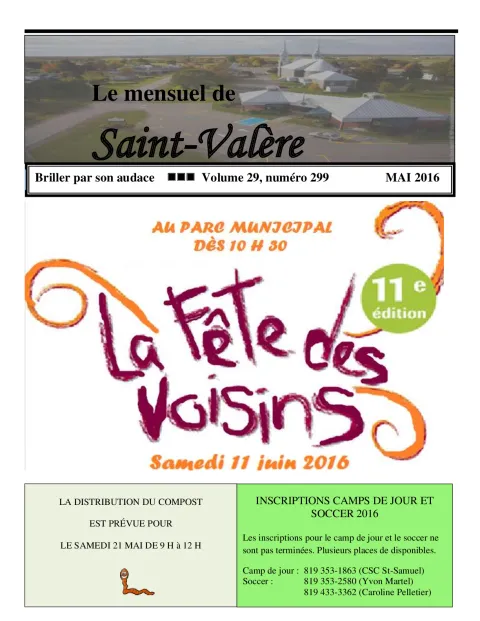 Le Mensuel de Saint-Valère Mai 2016
