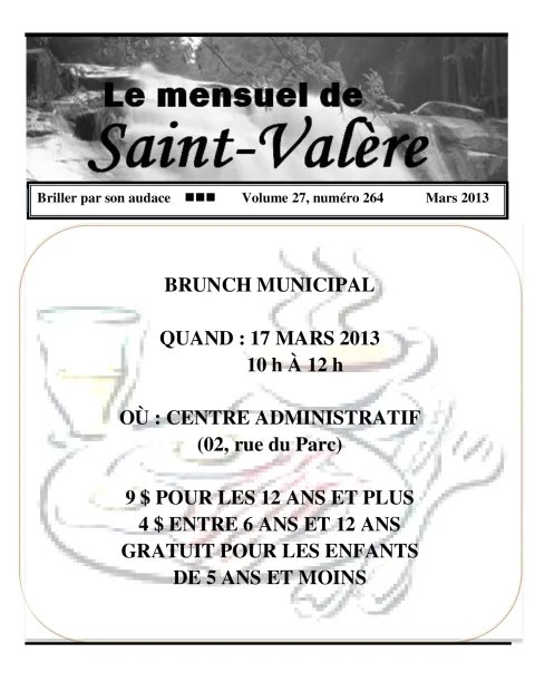 Le Mensuel de Saint-Valère Mars 2013