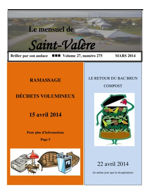 Le Mensuel de Saint-Valère Mars 2014