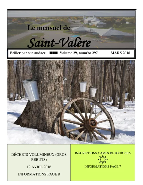 Le Mensuel de Saint-Valère Mars 2016