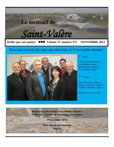 Le Mensuel de Saint-Valère Novembre 2013
