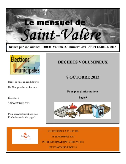 Le Mensuel de Saint-Valère Septembre 2013