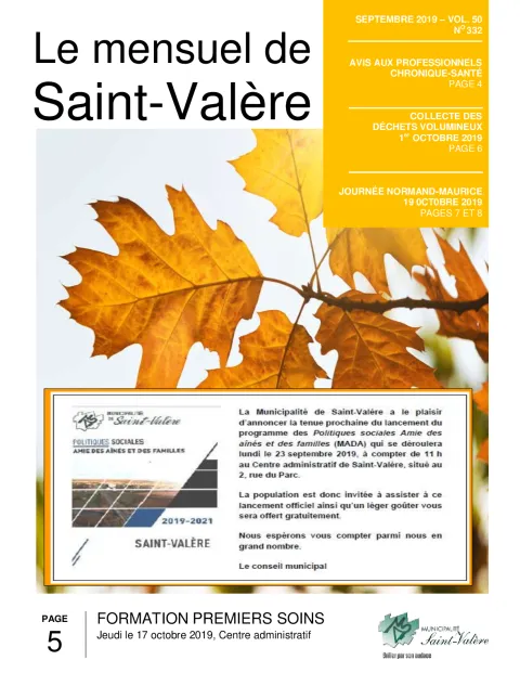 Le mensuel de Saint-Valère