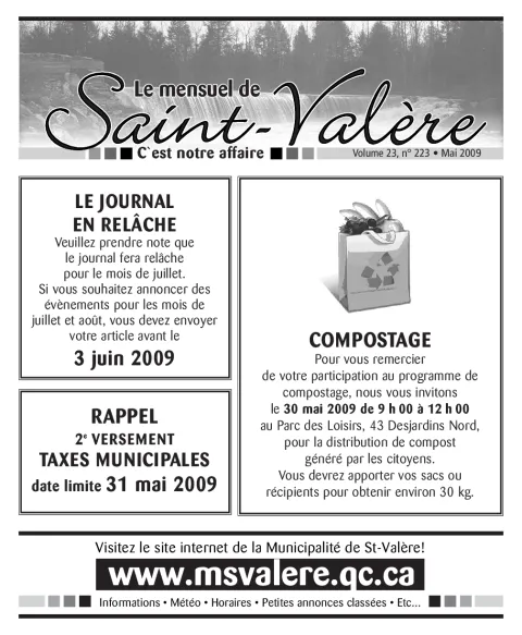 Le Mensuel de Saint-Valère Mai 2009