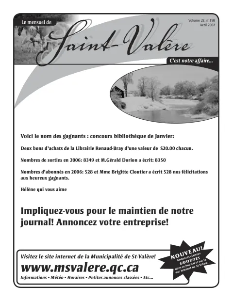 Le Mensuel de Saint-Valère Avril 2007