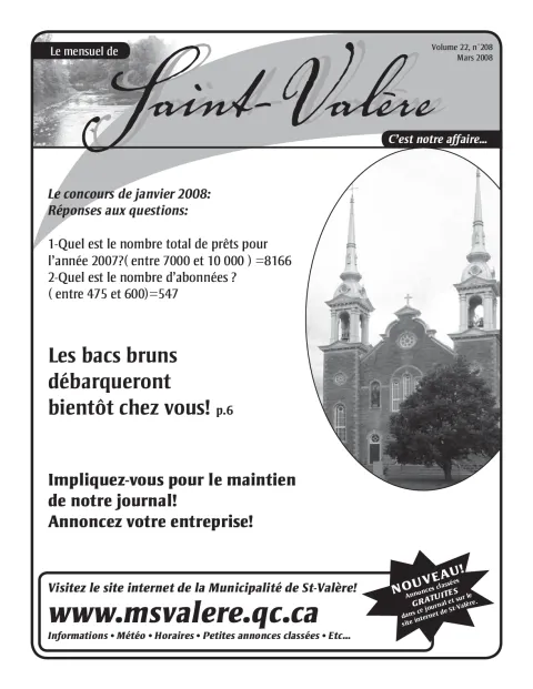 Le Mensuel de Saint-Valère Février 2008