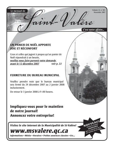 Le Mensuel de Saint-Valère Novembre 2007