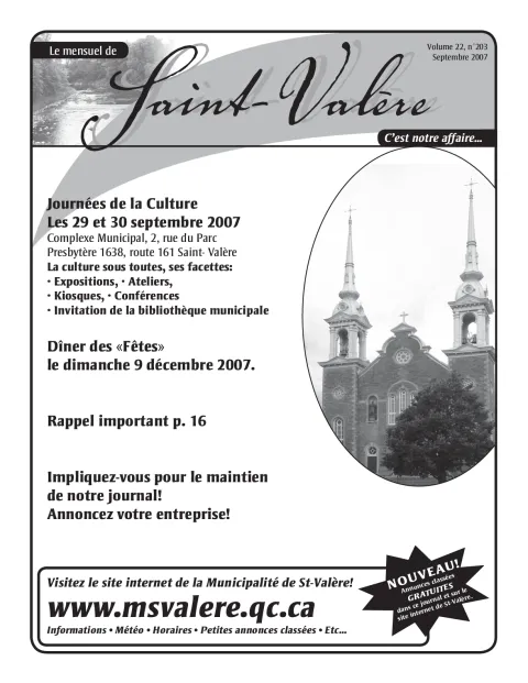 Le Mensuel de Saint-Valère Septembre 2007